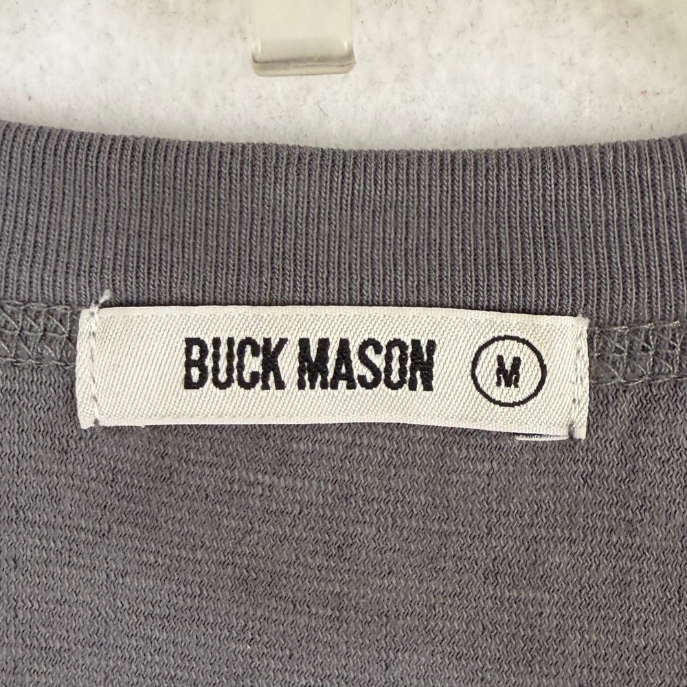 Buck Mason Slub Cotton Crewneck Sweatshirt Charcoal Gray Mens Medium Pullover - Picture 4 of 8